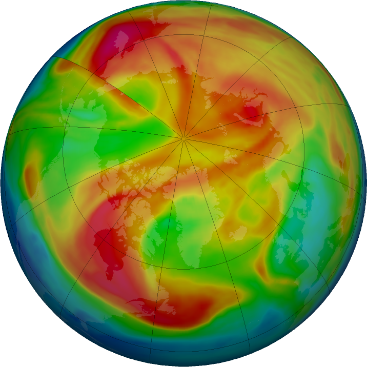 Arctic ozone map for 27 February 2019